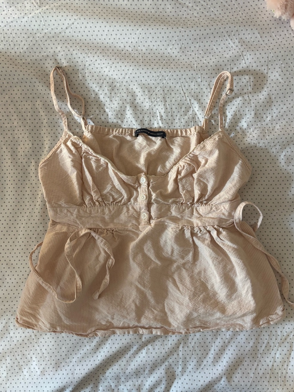 Brandy Melville Light Pink Striped Tiffany Top